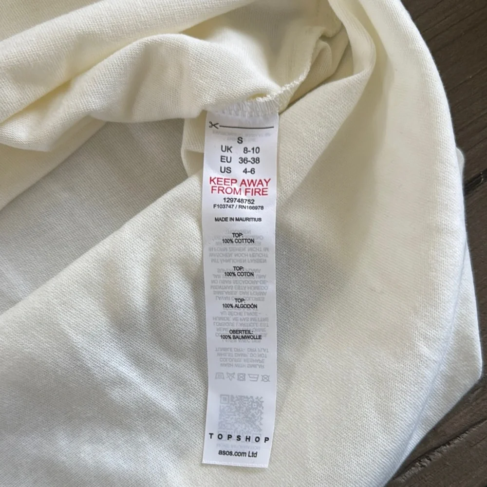 Topshop Oversized Collared Cream Women's Top New with tag long sleeve V Neck - Picture 9 of 9